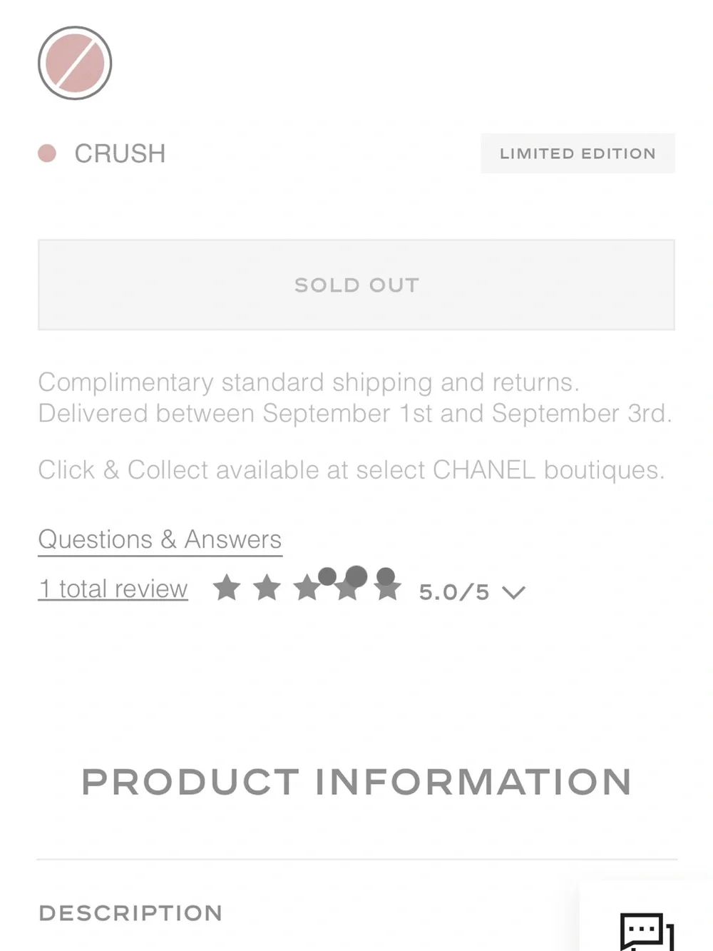 Limited edition) Chanel Rouge Coco satin lipstick